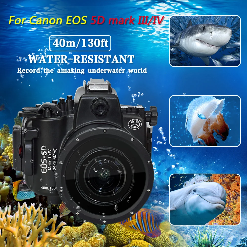 Водонепроницаемый чехол для подводного плавания для камеры Canon EOS 5D Mark III 5D Mark IV 5D4 5DIV 5D3 24-105 мм чехол для объектива