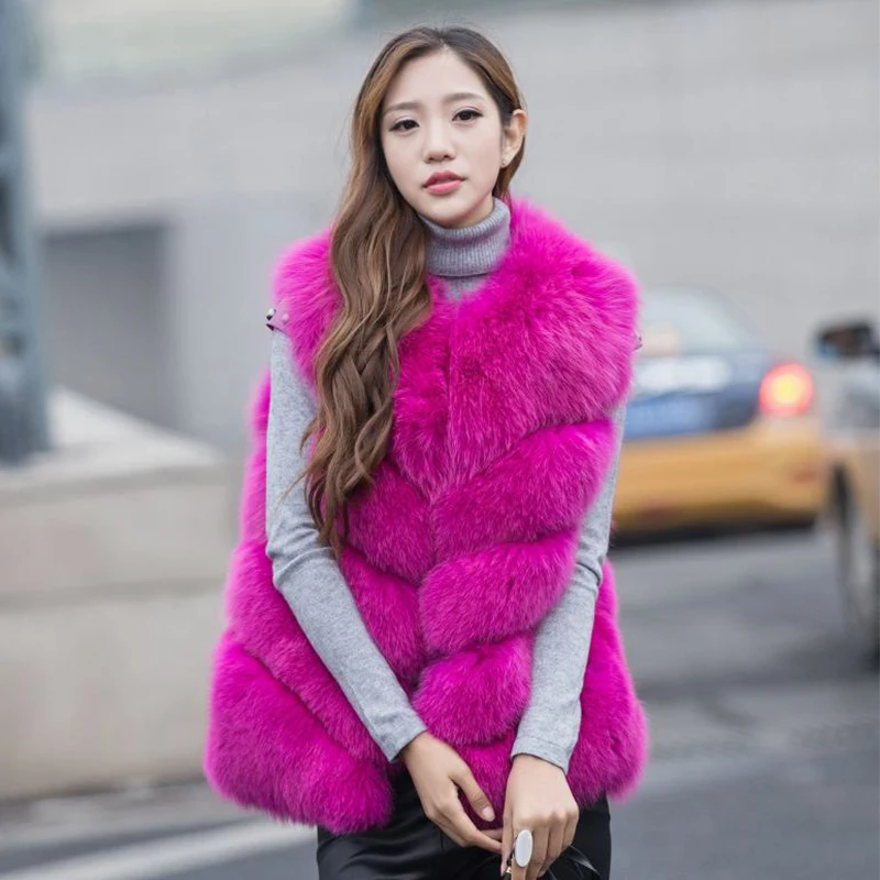 

2017 new women's fox fur coats long sections, Ms. fox fur vest real photographs of new goods, free shipping