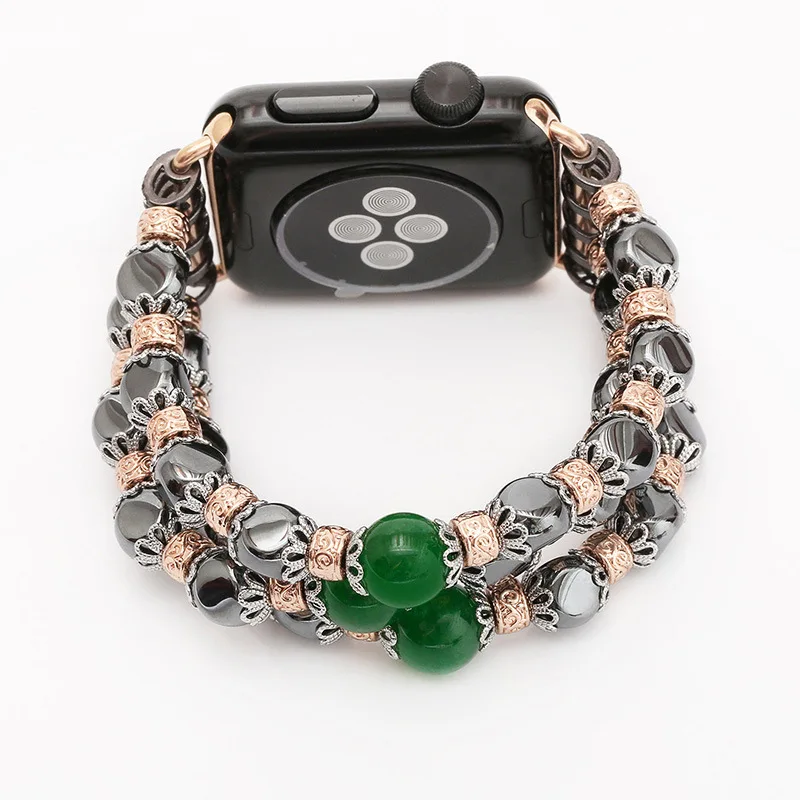 Luxury Agate Design Cord Strap Agate Band for Apple Watch Band Series 3/2/1 With Connection Adapter Woman Fashion Style Luxury Agate Design Cord Strap Agate Band for Apple Watch Band Series 3/2/1 With Connection Adapter Woman Fashion Style