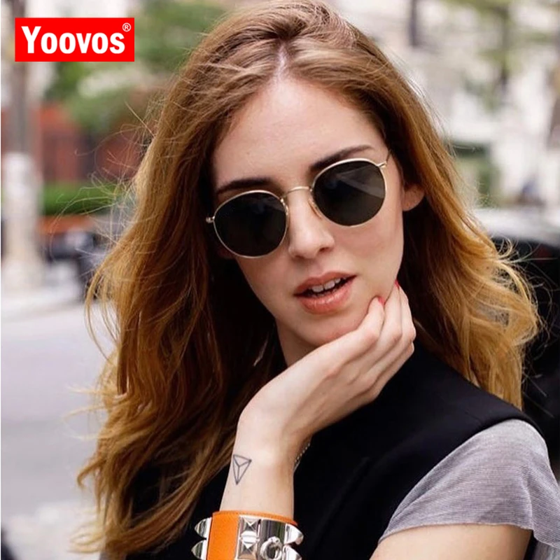 

Yoovos 2019 Round Mirror Sunglasses Women Brand Designer Metal Vintage Sun Glasses Female Classic Oculos De Sol Gafas UV400