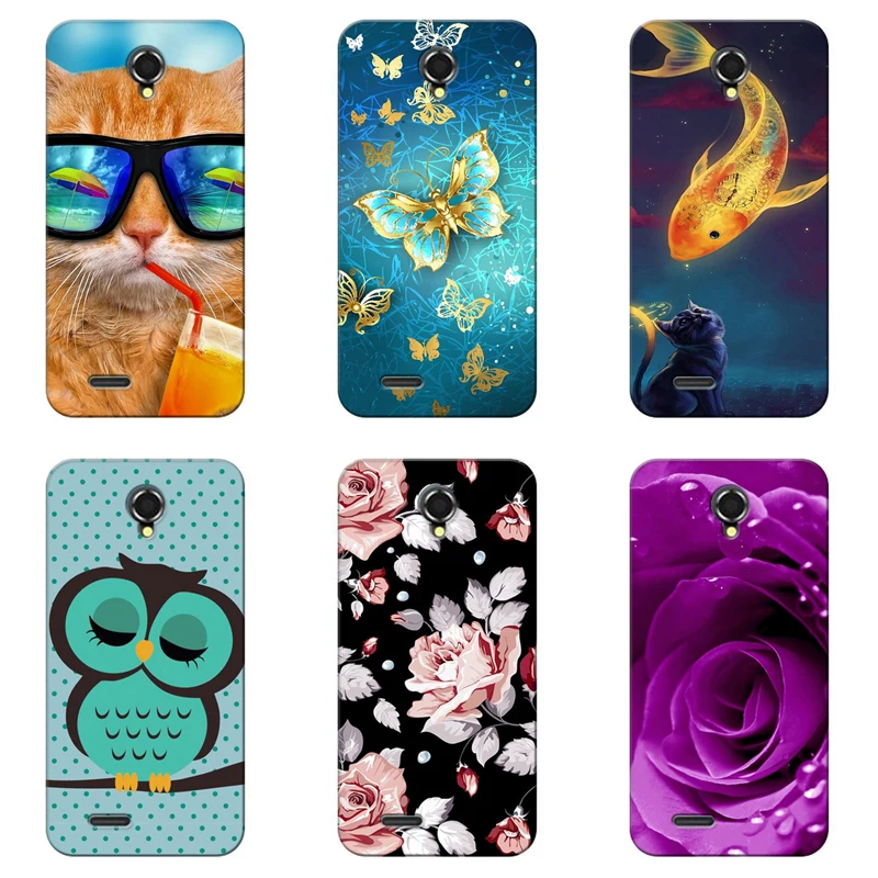 

TPU Soft Print Phone Case for Lenovo S820 Soft Silicone Back Cover Case Painted Pattern Rose Flower Shells Capa