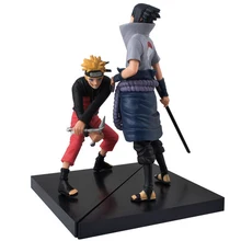 2pcs 15cm PVC Naruto Sasuke Uchiha Action figure toys dolls Anime brinquedos collection figures Model Naruto juguetes Kids Toys