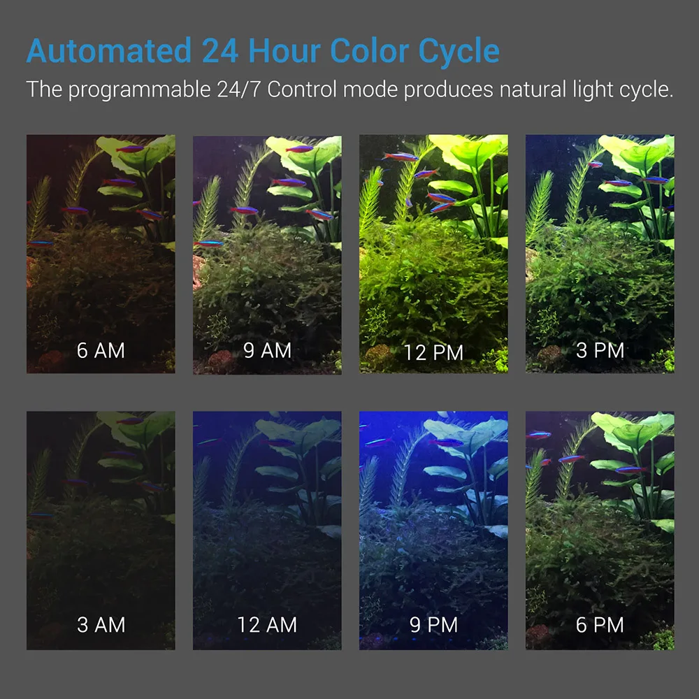  NICREW 76-96cm Aquarium LED Lighting 24/7 Hour Automated with Controller Fish Tank Light for Aquari - 4000283433605