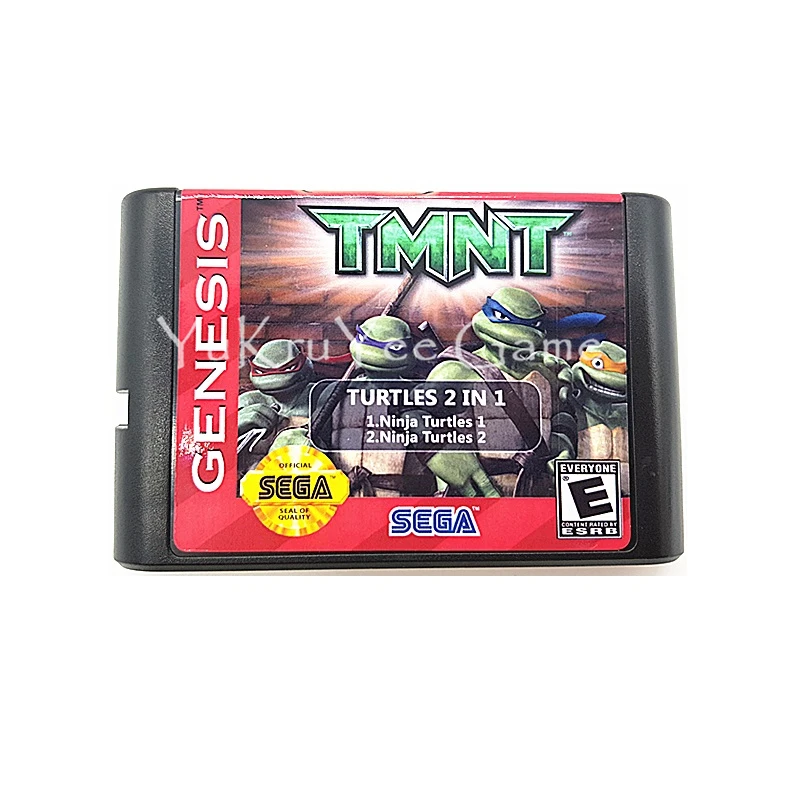 Sega MegaDrive Genesis игровой Turtles 2 в 1 видеоигры картридж Консоли Карты Английская литература с сохранением Функция