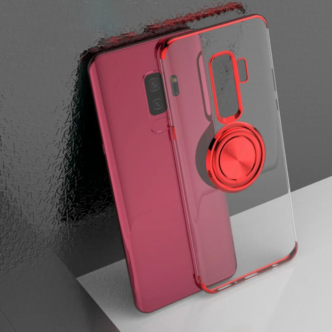 Luxury Car Bracket Soft TPU Ring Holder Stand Phone Case Back Cover for Samsung Galaxy Note 9 S8 S9 plus S10 Plus S10e Fundas