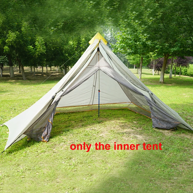 3 4 person 240*140*145cm big pyramid mesh inner tent no bottom inner