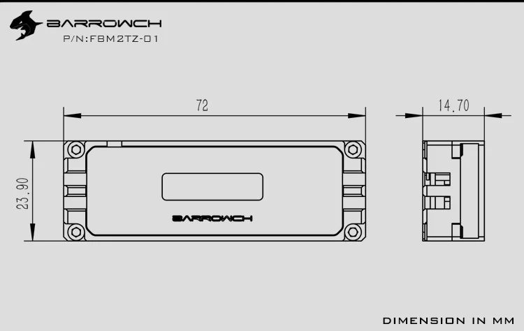 Радиатор жесткого диска BARROWCH для 2280 \ 22110 M.2 SSD компьютерный жесткий диск тепловыделение OLED температурный дисплей FBM2TZ-01