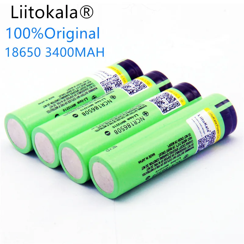 4 шт./лот новый оригинальный 18650 NCR18650B перезаряжаемый аккумулятор Liitokala 3400 mah li-ion 3,7 V
