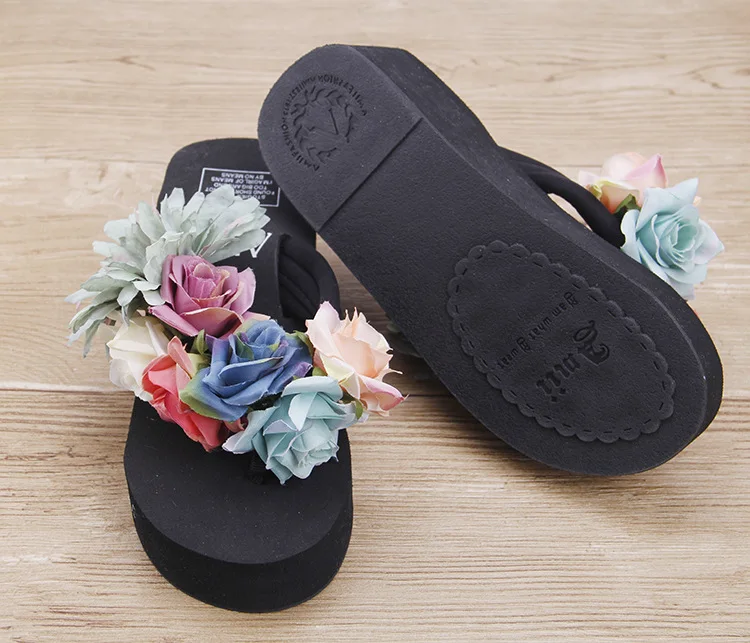 2016 Summer Roses Womens Comfort Sandals Sale Non-slip Fashion Beach Shoes Cheap Flip Flops Slippers50