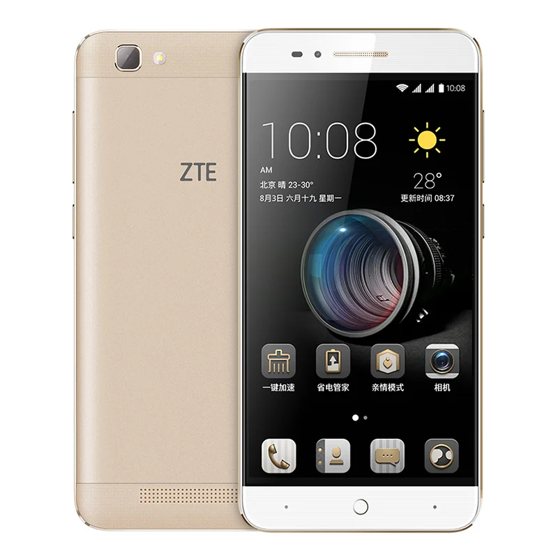 Чехол в подарок zte BA610T MTK6735P четырехъядерный телефон Android 5,1 2G ram 8G rom 8MP 4000mAh Dual SIM 8MP OTG telefone