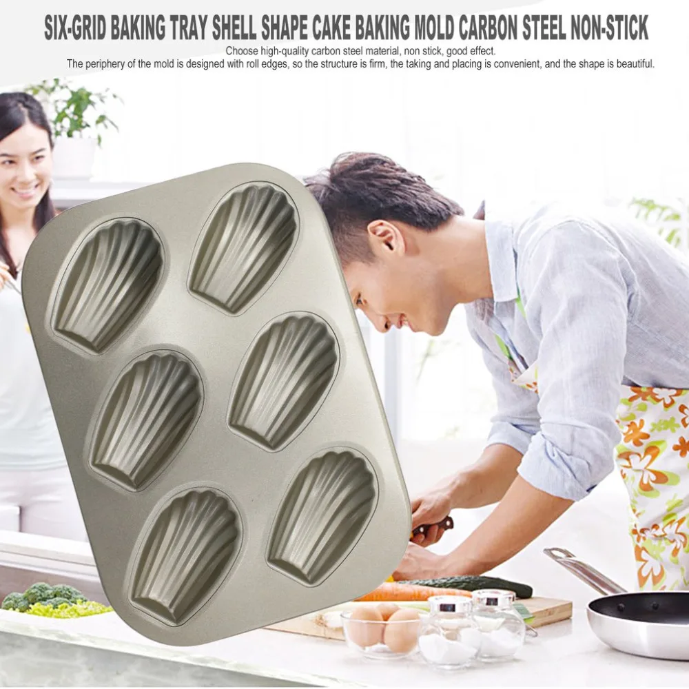 Six Grid Baking Tray Shell Shape Cake Baking Mold DIY Mold Baking Tool