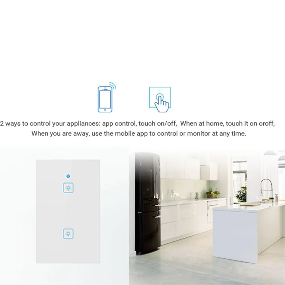 

Smart Easy Portable Intelligent US Smart WiFi One Button Switch Switch For Amazon Alexa/Google Home App Control Time Household