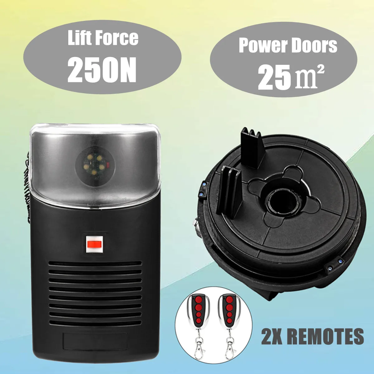 

433MHZ 250N Garage Roller Door Opener Motor Rolling Gate Auto Remote Control Sliding Door Machine Electric Door Gate Opener 80W