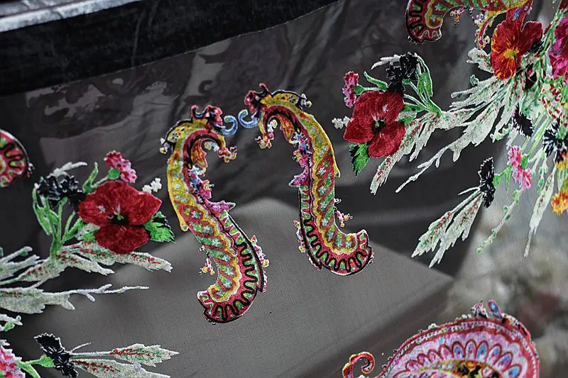 Дизайнерская Цветочная выгорающая Ткань для шитья искусственный шелк/шелковая