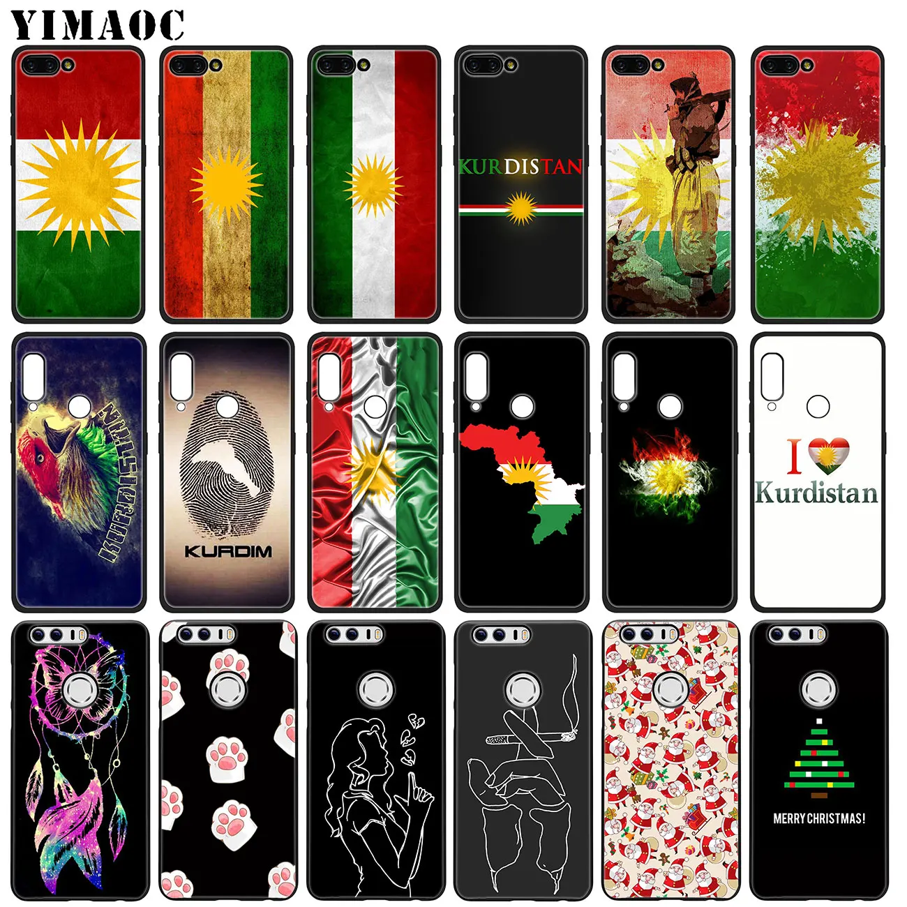 YIMAOC Kurdish Autonomous Region flag Soft Silicone Case for Huawei Honor 20 Pro 8C 8X 8 9 9X 10 Lite 7X 7A | Мобильные телефоны и