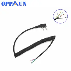 DIY 5 Провода микрофонный кабель K plug 2 шпильки для kenwood wouxun вaofeng рuxing lin tontyt quansheng двухканальные рации