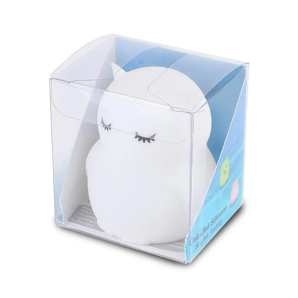  Mini Owl RGB LED Night Light Portable Lighting Cartoon Silicone Bird Night Lamp Bedroom Bedside Lam - 4000113537817