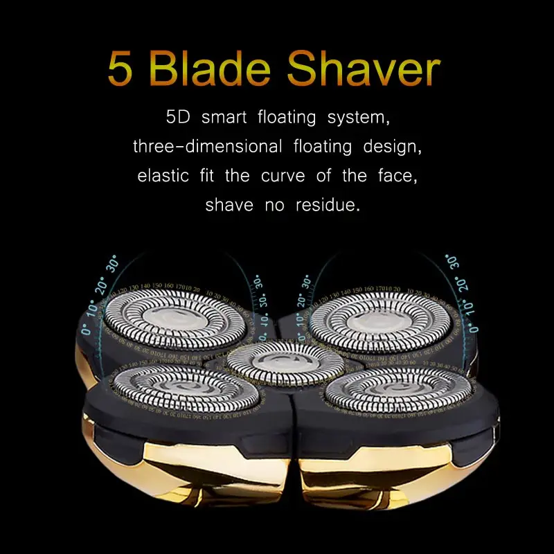 Original 5 Blade Shaver Rechargeable Electric Shaver Waterproof Electric Razor for Men 5D Beard Shaving Machine Grooming Kit 45D
