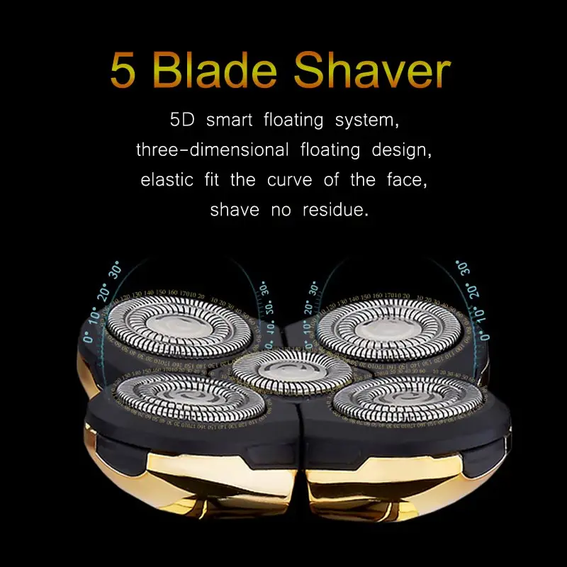 Lâmina de Barbear Elétrico à Prova Elétrico para Homens Máquina de Barbear Original Recarregável Barbeador Dwaterproof Água 5d Barba Aliciamento Kit 45d 5 4 elétrico à prova dwaterproof água barbeador elétrico