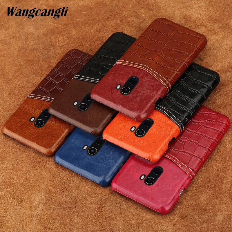 

Crocodile pattern and wax leather mixed color Half pack case For xiaomi 8 phone case protection cover for xiaomi&redmi series