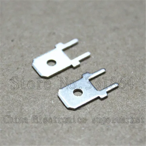 100pcs Free shipping 6.3mm terminals PC board solder lug terminal