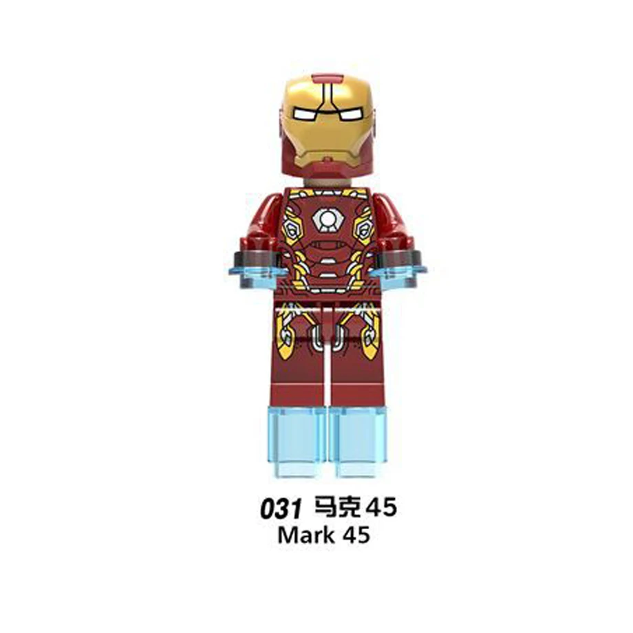 X027 X034 AvengersING Marvel hero совместимый Железный человек полный набор mark All series детская