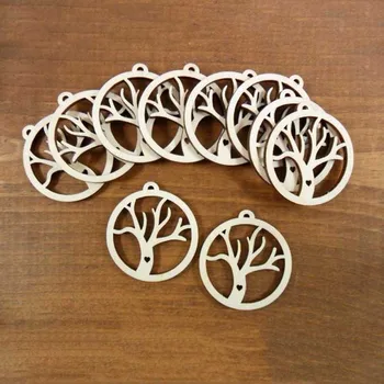 

Wood Circle Earring Pendant Laser Cut Wood Jewelry Shapes Wooden Christmas Advent Calendar Gift Tags- 50 Pieces