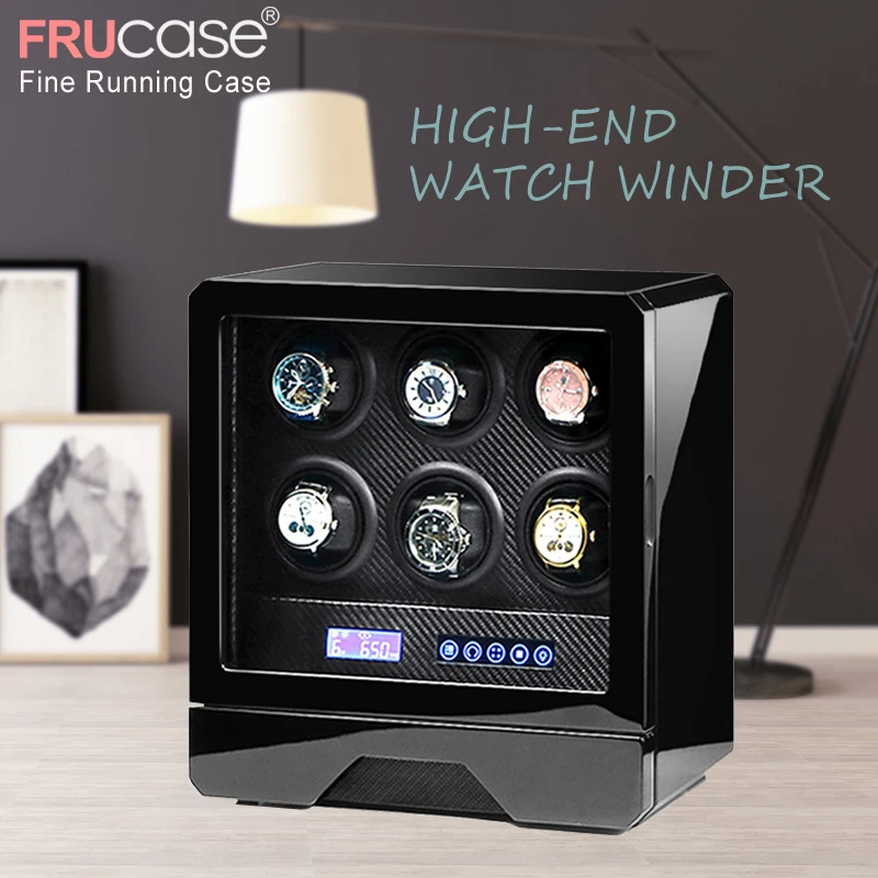 FRUCASE Luxury Watch winder automatic watch display for 4watches 6watches control Stop when the cover opened LED light