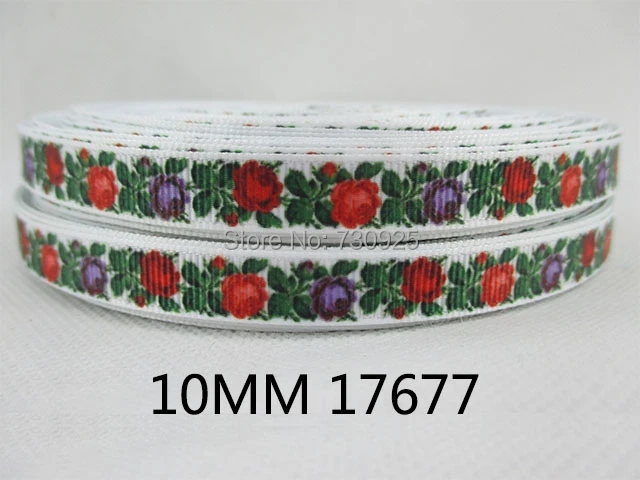 

David accessories (5yds per roll) 5Y17677 3/8" flowers series high quality printed polyester ribbon, DIY handmade materials