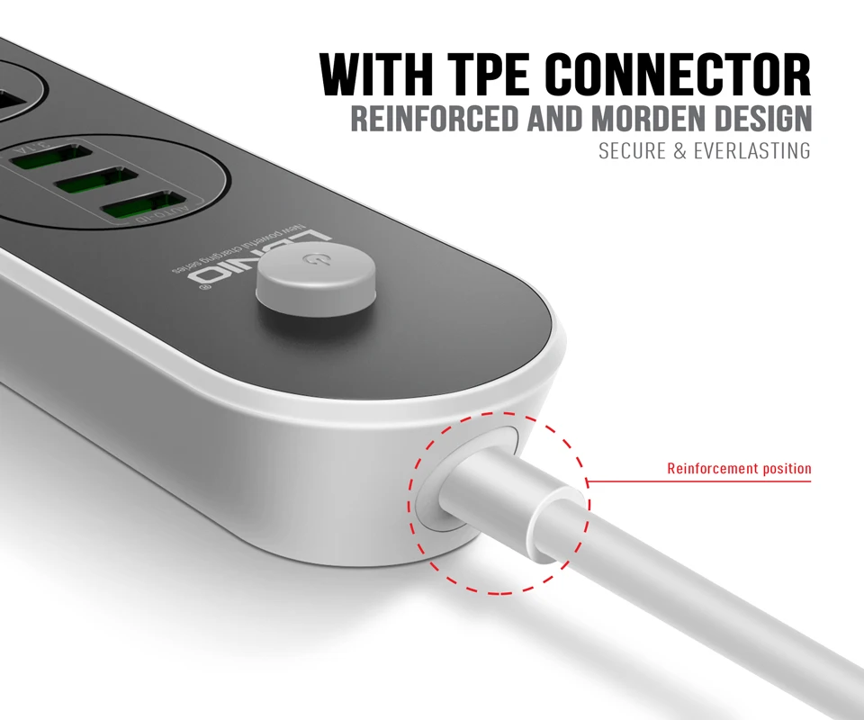 LDNIO штепсельная вилка европейского стандарта 3 розетки Порты USB Тип Настольный