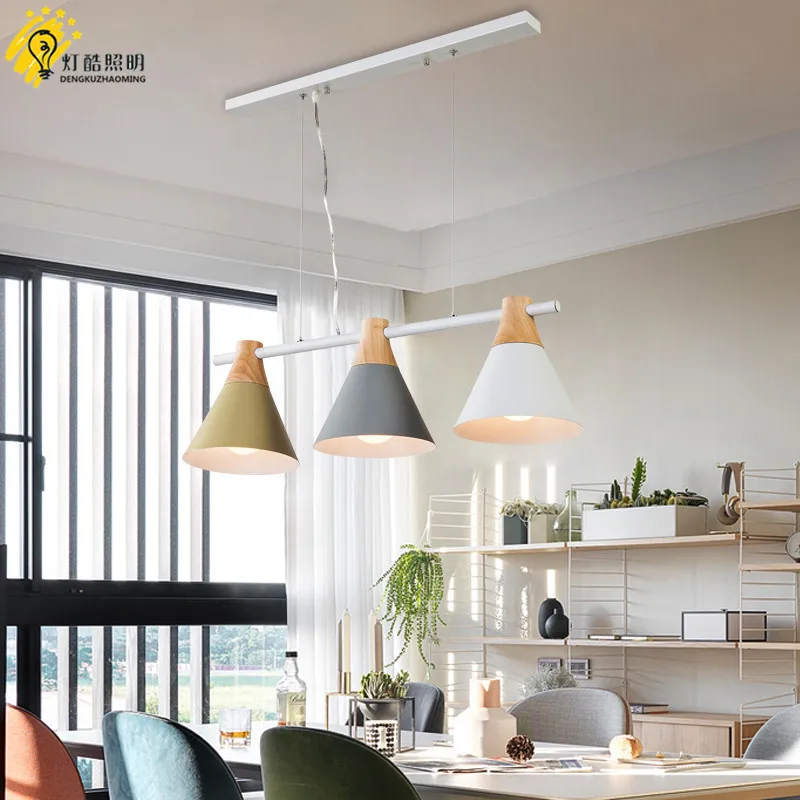 

Nordic personality three restaurants chandelier modern minimalist Ma Long Dragon Bar Cafe log iron lamps