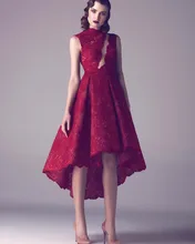 Modest Weinrot Kurze Plus Größe Cocktailkleider High Low Kleid 2016 Homecoming Kleider