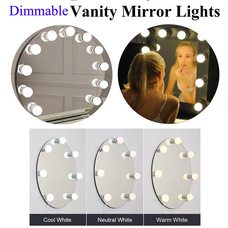 

LED Vanity makeup Mirror lamp light bulbs hollywood led USB make up mirror light comestic lamp touch switch