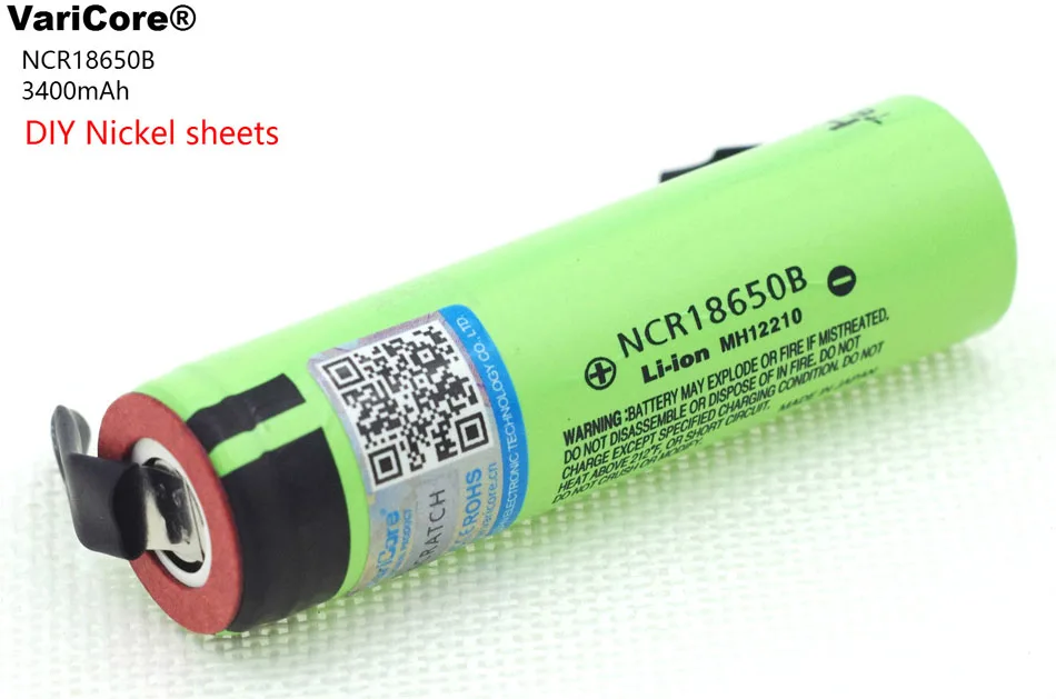 

VariCore protected for 18650 3400mAh battery NCR18650B with original Suitable for flashlights+DIY nickel piece
