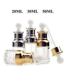 100 шт/партия Роскошные 20 мл 30 мл 50 мл стеклянные бутылки для эфирных масел стеклянная пипетка для закапывания в глаза бутылка оптом