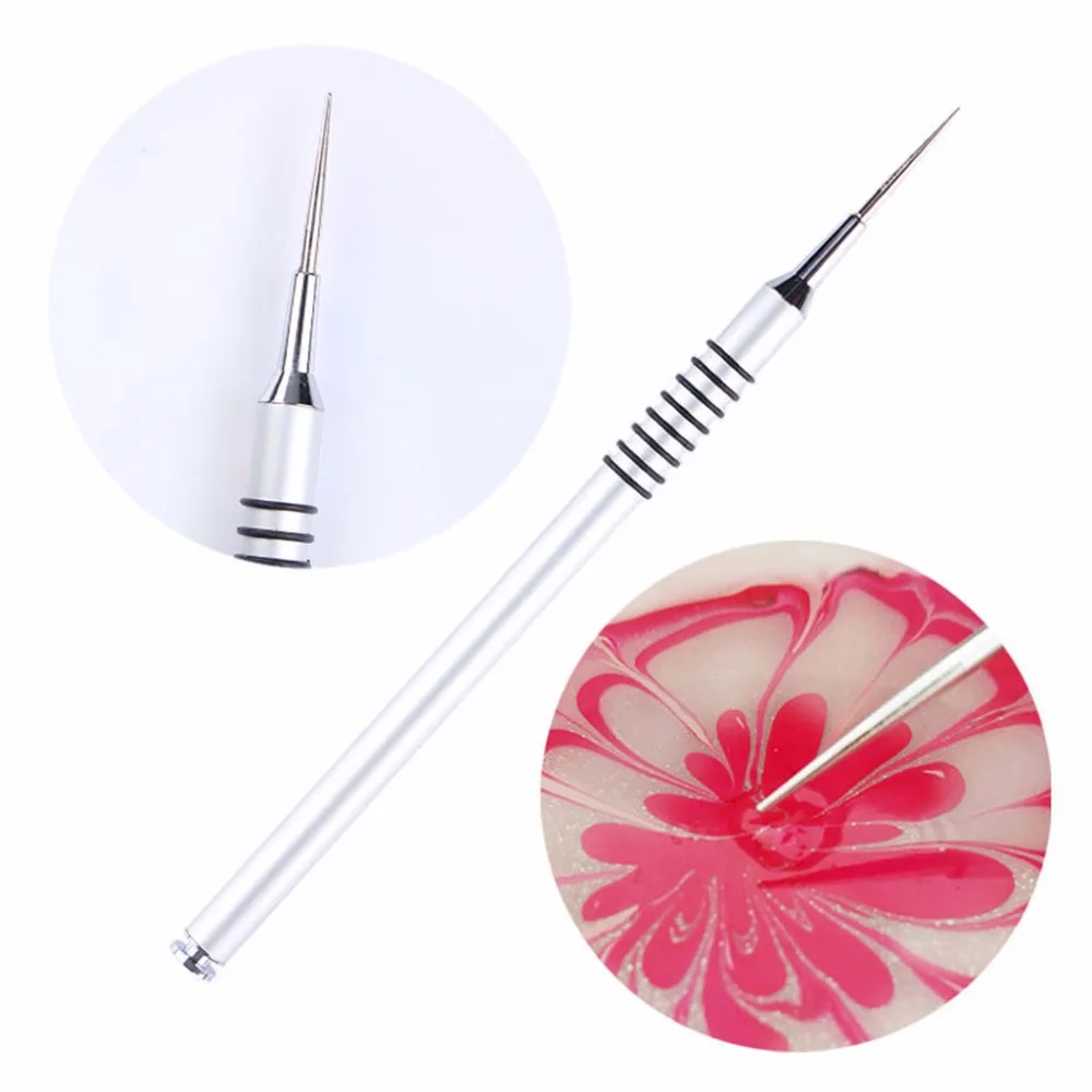 Manicure DIY Aluminum Handle Drawing Brush Nail Art Tools Painting Pen 15.3cm in Dotting Tools