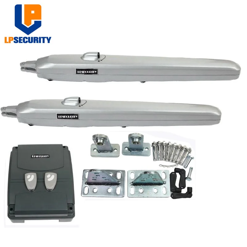 LPSECURITY 350KGS 24V DC forsee сверхмощный низкий напряжение двойные качели подъездные ворота открывалка с датчиком, GSM, вариант лампы - Цвет: set 1