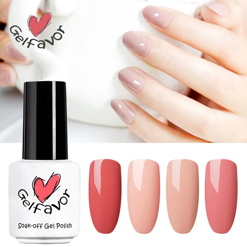 Gelfavor 7ml Pure Color 2501 2562 Nail Gel Varnish Top&Base Coat Needed