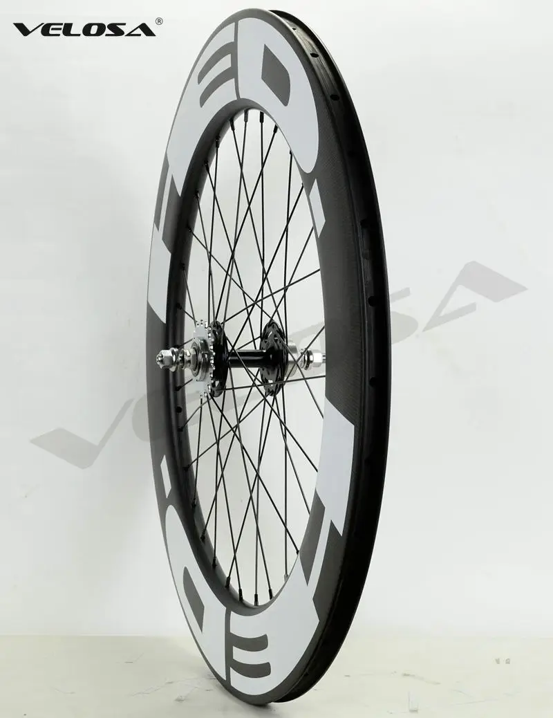 Clearance Outlet, only 20 sets, 700C  track bike carbon wheelset, 88mm clincher/tubular,fixed gear street bike carbon wheel 12