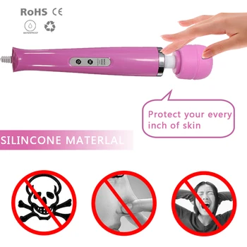 Big 10 Speeds Magic Wand Massager Big Magic Wand Massage Stick AV Vibrators Sexy Clit Vibrator Sex Toys For Women Masturbation 3