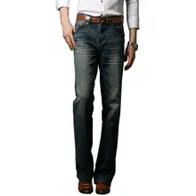 Новинка года, мужские смарт-повседневные джинсы клеш, деловые расклешенные брюки, большие размеры 28-38