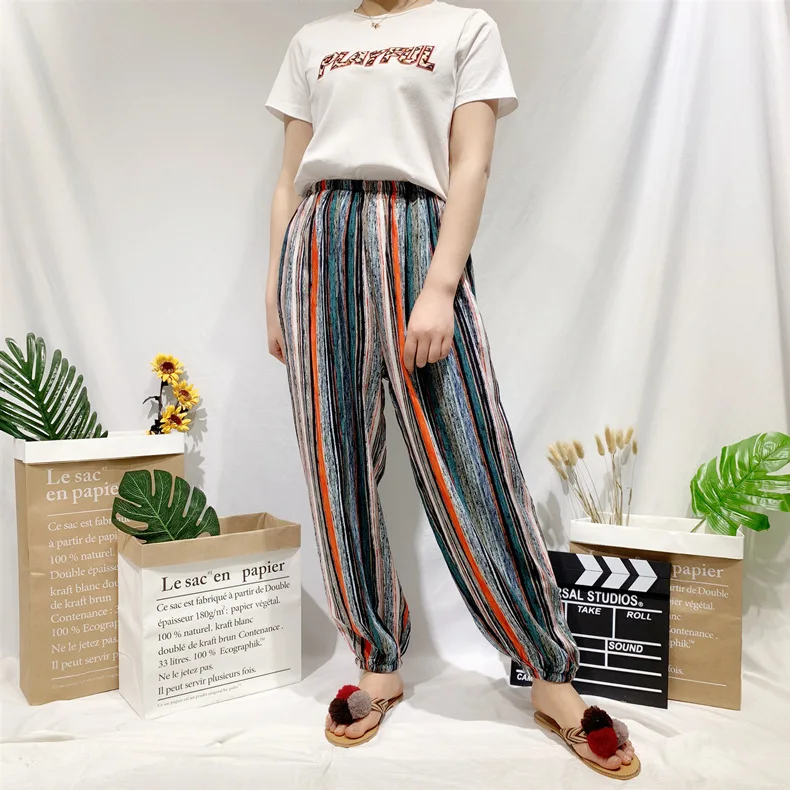 

Daeyard Women's Sleep Bottoms Spring Cotton Floral Trousers Sexy Lace Nightwear Elastic Waist Quick-Dry Pants Elegant Home Wear