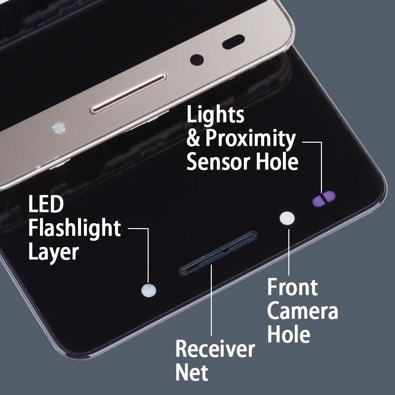 Цена Дисплей для HUAWEI Honor 7 LCD в сборе с тачскрином на рамке Оригинал 5.2 белый золото черный