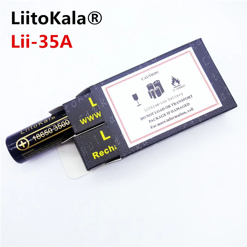 1 шт. оригинальные LiitoKala Lii-35A 3,7 V 3500mAh NCR18650 10A разрядные аккумуляторные батареи для Sanyo 18650 батареи/БПЛА