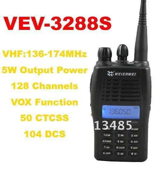 

VHF:136-174MHz or UHF:400-470MHz WEIERWEI VEV-3288S Professional VHF/UHF FM Transceiver