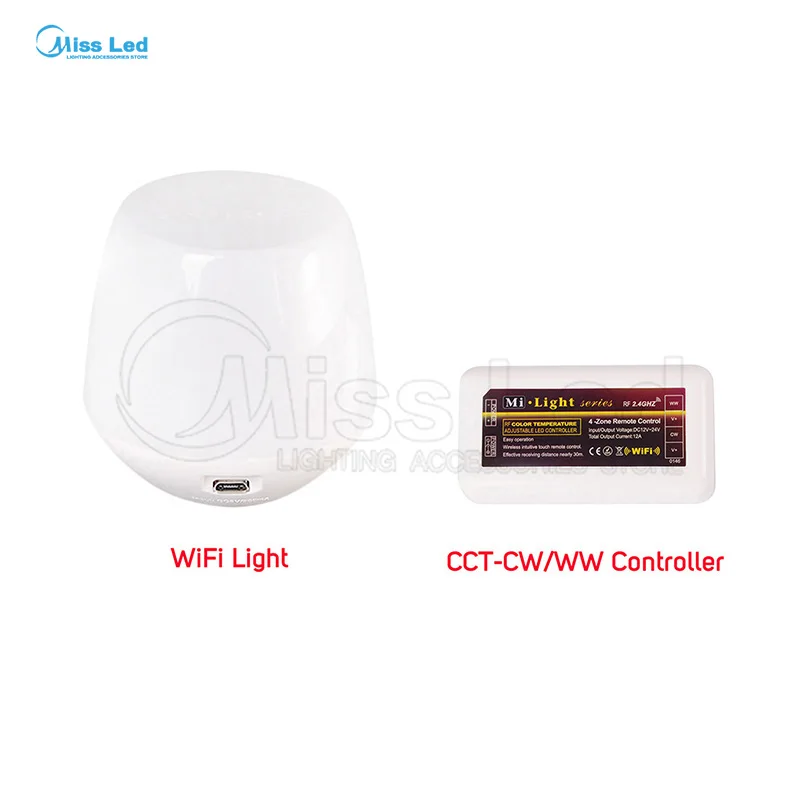 

Wireless led wifi+WW/CW Controller 2.4G 4-zones wifi controller For Led Strip Light Lamp Bulb Wireless RF down light