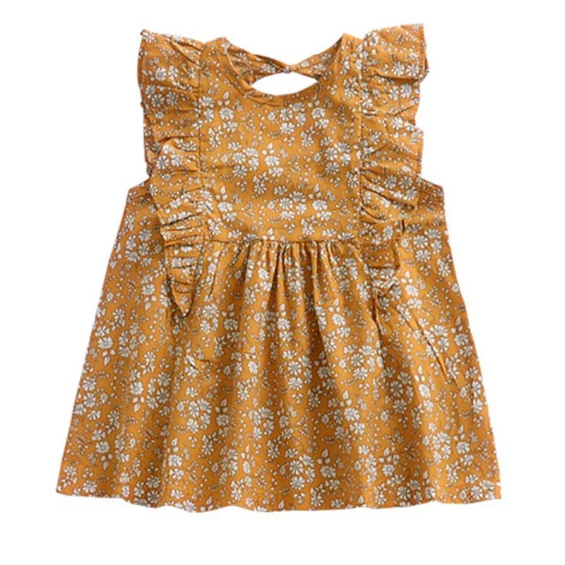 

Baby Girls Dress Summer Cute Flower Print Dress For Girl Short Sleeve Princess Dresses Kids Girls Party Clothes