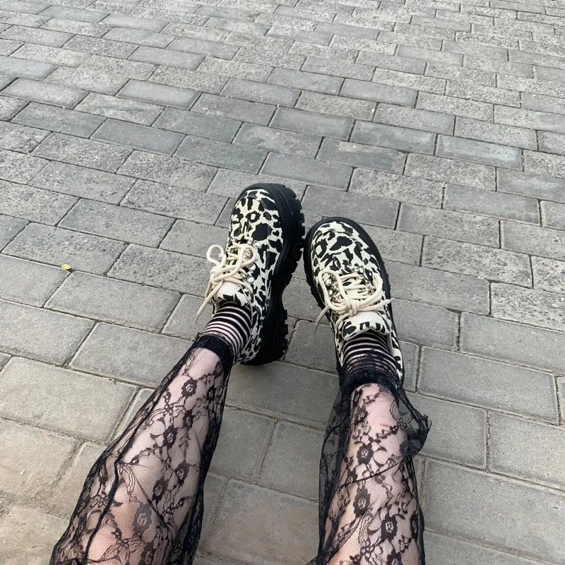 Г., парусиновая обувь в стиле ретро женские кроссовки на толстой платформе с леопардовым принтом