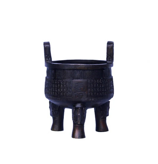 

B0601 418Bronze tripod decoration copper longevity basons gift home pure copper tripod crafts statue