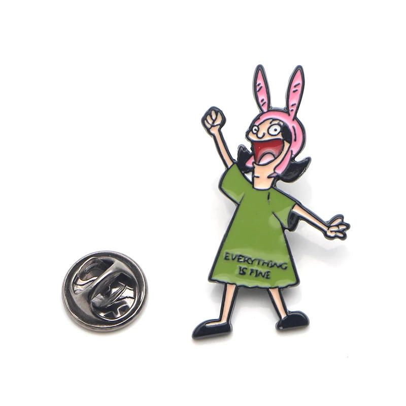 1 Patchfan Bob's Burgers цинк галстук мультфильм забавные булавки рюкзак одежда броши для мужчин и женщин шляпа Декоративные значки медали A1885 - Цвет: 1